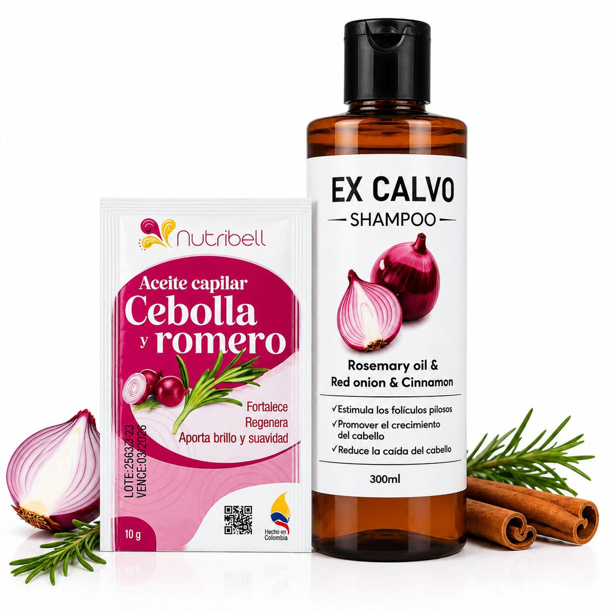 Tratamiento Shampo excalvo 300ml + Aceite capilar Nutribell